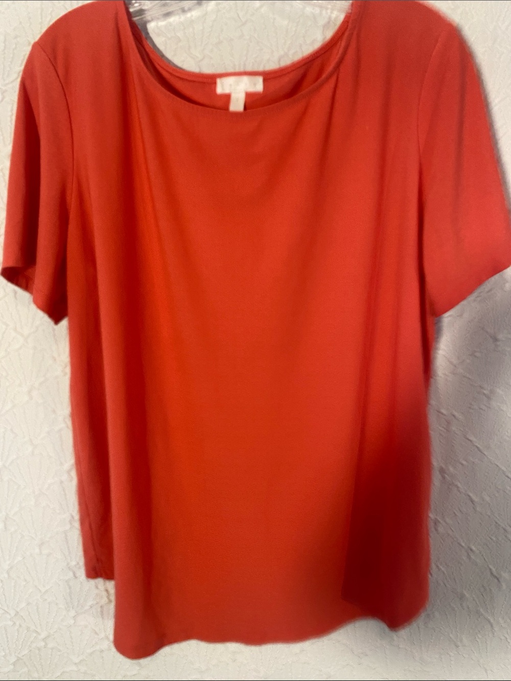 Leith Coral-Orange Short Sleeve Scoop Neck Tee